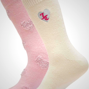 Juicy Couture 2-Pack Ribbed Boot Socks with Logo