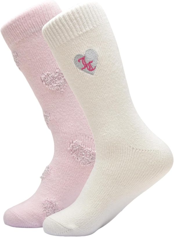 2 PACK JUICY COUTOURE TEXTURE LOGO SS RIB BOOT SOCK SOCKS ribbed softstreme