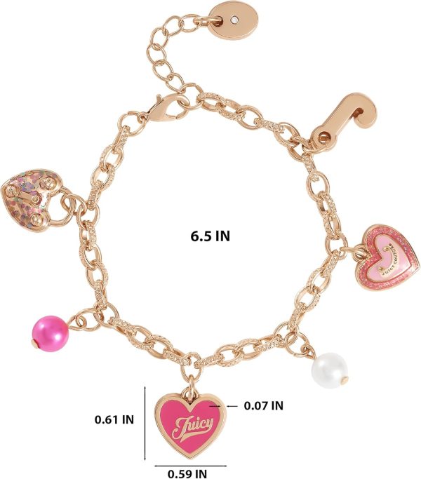 Juicy Couture Kids Charm Bracelets for Girls, Gold-Tone Girls' Bracelets with Novelty and Logo Charms, Juicy Gifts kids bed
