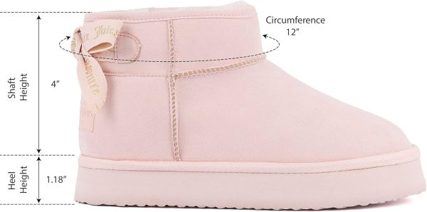 Juicy Couture Women Slip On Winter Boots Warm Microsuede Insulated Fashion Ankle Booties Outdoor Snow Boot-Olden juicy couture bag