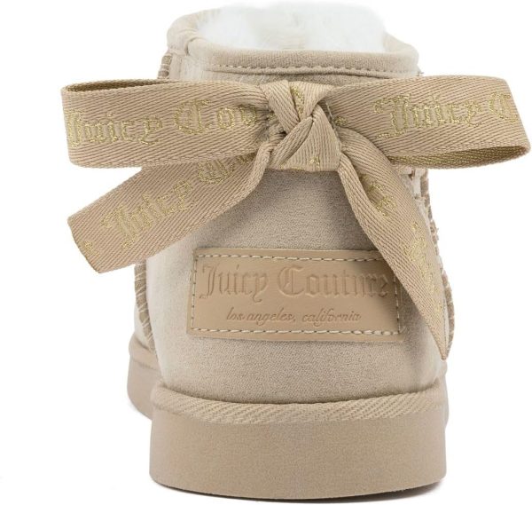 Juicy Couture Women Slip On Winter Boots Warm Microsuede Insulated Fashion Ankle Booties Outdoor Snow Boot-Olden onitsuka tiger