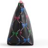Juicy Couture Black Makeup Bag Cosmetics Organizer Travel Essentials Top Zip Pouch Multi Color Bow blackstone