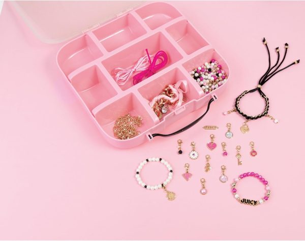 Make It Real Juicy Couture: Glitz ‘N Glam Charm Bracelets - 494pc DIY Kit, Design & Create 18 Cord & Ribbon Bracelets, Bead Jewelry, Storage Case, Girls & Kids 8+-4