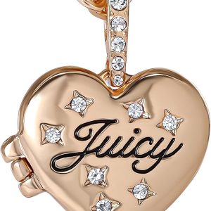 Juicy Couture Logo Heart Necklaces for Women 16-28"+2", Gold-Tone Heart Pendant Necklace, Juicy Gifts-0
