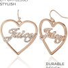 Juicy Couture Logo Heart Dangle or Hoop Earrings for Women, Gold-Tone Heart Earrings with Clear Stones, Juicy Gifts-4