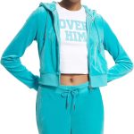 Juicy Couture womens Solid Classic Juicy Hoodie With Back Bling juicy seafood
