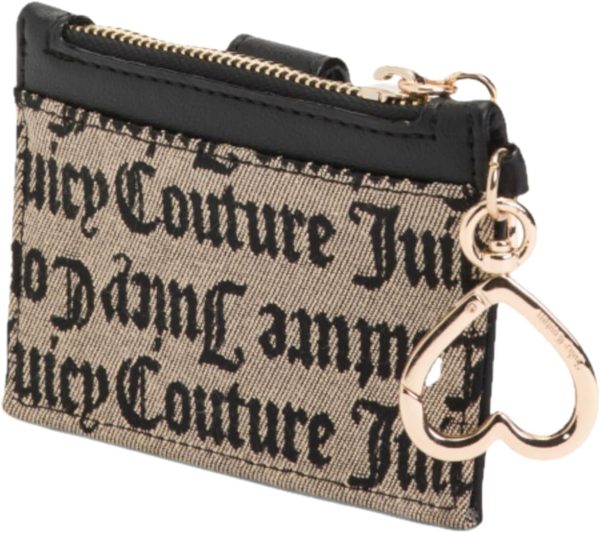 Juicy Couture Women's Starry Night Card Case Wallet with Keychain, Black/beige shein