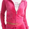 Juicy Couture womens C Solid Classic Juicy Hoodie With Back Bling solidity