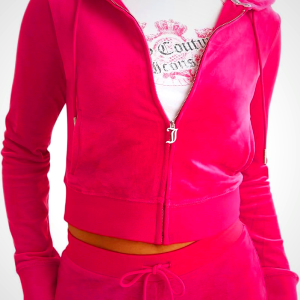 Juicy Couture womens C Solid Classic Juicy Hoodie With Back Bling
