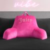 Juicy Couture Velour Backrest Pillow with Rhinestone Juicy Logo - 30"x17", Light Pink Supportive Bed Rest Pillow for Reading, Gaming, or Relaxing couture pronunciation