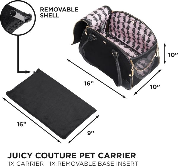 Juicy Couture Give Me Treats Pet Carrier - Stylish Black Travel Bag for Small Dogs and Cats-2