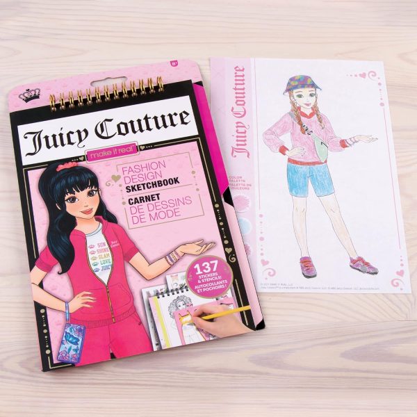 Make It Real Juicy Couture: Fashion Design Sketchbook, Includes 137 Stickers & Stencils, Draw Sketch & Create, Fashion Coloring Book, Tweens & Girls, Kids Ages 6+ couture by rojita