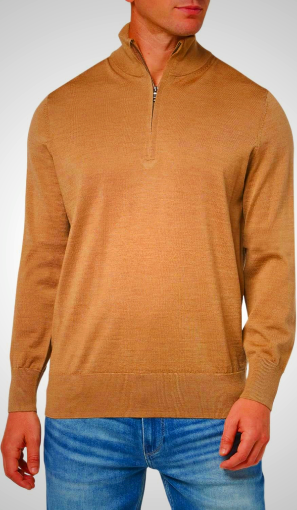 Brooks Brothers mens Merino Wool Half-zip Long Sleeve Sweater