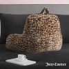 Juicy Couture Faux Fur Leopard Backrest Pillow - 30"x17" Supportive Bed Rest Pillow for Reading, Gaming, or Relaxing faux fur jacket