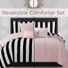 Juicy Couture Cabana Stripe Reversible Bedding Set - Queen Size - Black and White Stripe Print – 6 Piece Set – Includes 1 90" x 90" Comforter, 3 Decorative Pillows, 2 Shams-4