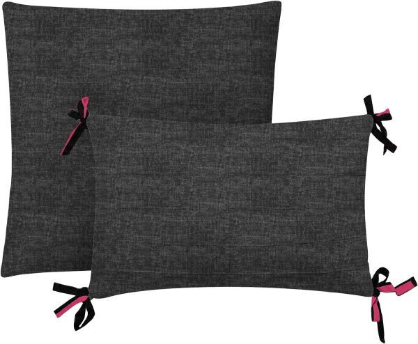 Juicy Couture Cabana Stripe Reversible Bedding Set - Queen/Full Size - Black and Hot Pink Stripe Print – 6 Piece Set – Includes 1 90" x 90" Comforter, 3 Decorative Pillows, 2 Shams juicy couture