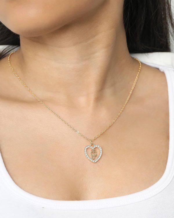 Juicy Couture Clear Stones Heart 18+2" Necklace-3