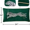 Juicy Couture – Decorative Accent Pillow | Soft Velvet Leopard | Premium Reversible Throw Pillow | Living Room and Bedroom Décor | Measures 14" x 24"| Cheetah on Emerald Green decorative painting
