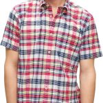 Brooks Brothers Men's Short Sleeve Button Down Cotton Madras Plaid Sport Shirt, Madras, X-Large White brothers conflict