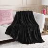 Juicy Couture Solid Plush 50"X70" Throw Blanket, Black - Soft, Cozy, and Designed for Effortless Glam couture meaning