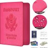 Passport and Vaccine Card Holder Combo, with Slot, Wallet, Cover, Case, for Women Men(AD-Rose Red) holder norm
