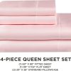 Juicy Couture Queen Size Satin Bed Sheet Set, Deep Pocket Silky Satin Queen Sheet Set with 1 Fitted Sheet, 1 Flat Sheet and 2 Pillow Case, Wrinkle Resistant and Anti Pilling - Pink-4