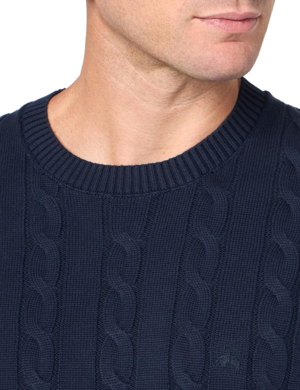 Brooks Brothers Men's Cotton Cable Crew Neck Sweater-2
