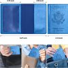 Eoehro Unisex-Adult Passport and Vaccine Card Holder Combo, Sky Blue, Faux Leather, RFID Protected unisex-adult passport and