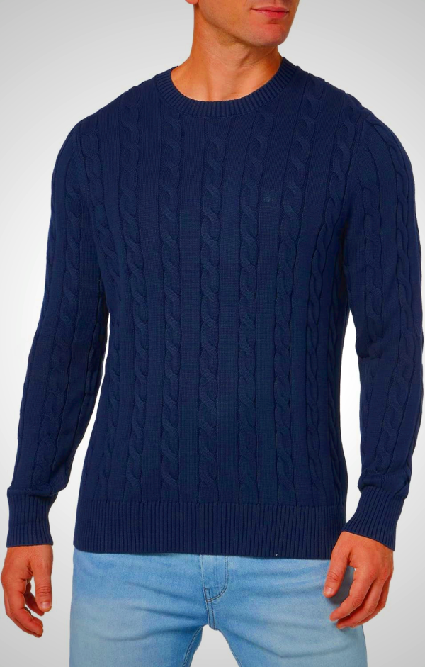 Brooks Brothers Men's Cotton Cable Crew Neck Sweater