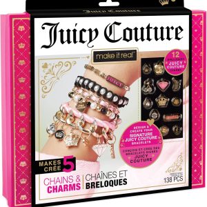Make It Real: Juicy Coture Chains & Charms, DIY Bracelet Kit, Includes 12 Juicy Coture Charms, Makes Up to 5 Bracelets, Helps Young Girls Develop Fine Motor & Visual Skills, for Ages 8 and up-0