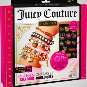 Make It Real: Juicy Coture Chains & Charms, DIY Bracelet Kit, Includes 12 Juicy Coture Charms, Makes Up to 5 Bracelets, Helps Young Girls Develop Fine Motor & Visual Skills, for Ages 8 and up