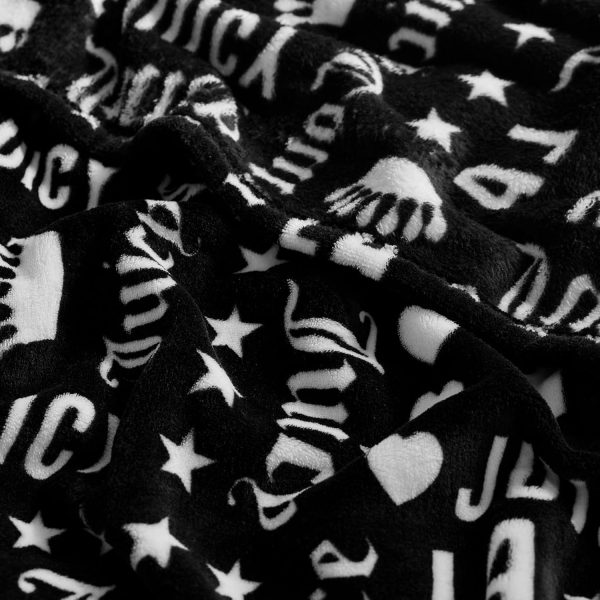 Juicy Couture - Throw Blanket | Crown Royal | Plush and Cozy | Decorative Blankets for Sofas, Chairs and Beds| Luxurious and Soft | Chic Home Decor | Measures 50" x 70" | Black/White-4
