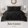 Juicy Couture Diamond Queen Comforter Set - Ruffle 3-Piece Machine Washable Reversible Bedding Comforter Set, Black diamond necklace