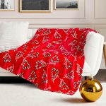 Juicy Couture Candy Cane Hearts Plush 50" x 70" Throw Blanket, Red juicy