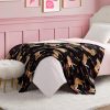 Juicy Couture Cheetah in Bows 50" x 70" Plush Throw Blanket, Black - Decorative Blankets for Sofas, Throws for Chairs, and Beds-2