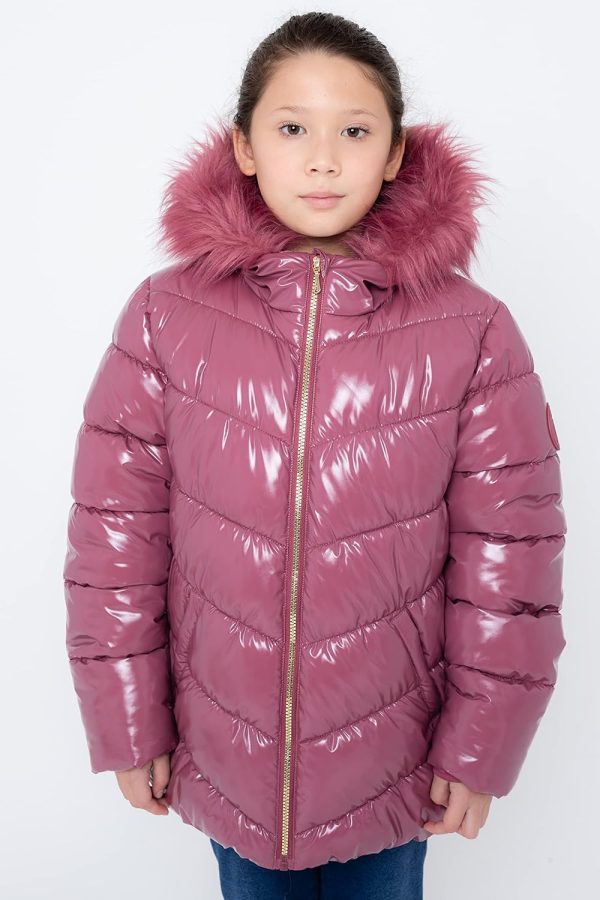 Juicy Couture Girls Coat, Faux Fur Hooded Winter Jacket, Warm Padded Parka Hoodie, Kids Heavyweight Winter Coat costco
