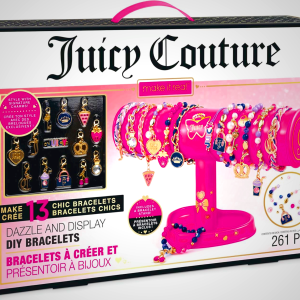 Juicy Couture DIY Bracelet Kit - 261pc Set with Pink Stand for Girls 8+