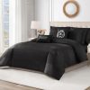 Juicy Couture Glam Night Black Stripe Queen/Full Size Comforter Bedding Set Ensemble - 5 Piece Set black phone 2