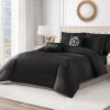 Juicy Couture Glam Night Black Stripe King Size Comforter Bedding Set Ensemble - 5 Piece Set-4