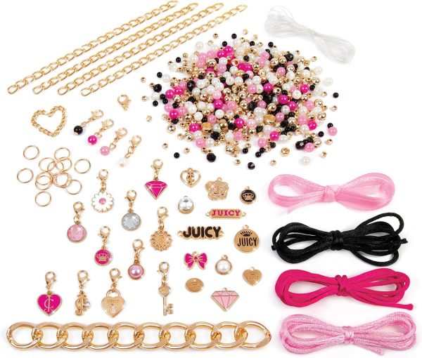 Make It Real Juicy Couture: Glitz ‘N Glam Charm Bracelets - 494pc DIY Kit, Design & Create 18 Cord & Ribbon Bracelets, Bead Jewelry, Storage Case, Girls & Kids 8+-2