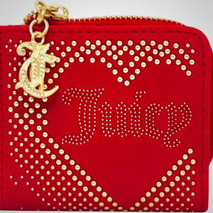 Juicy Couture Women's L Zip Card Case Wallet in Cool Red