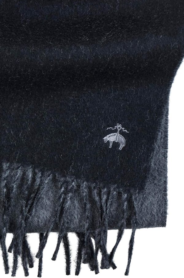 Brooks Brothers Wool and Cashmere Woven Patterned Scarf with Twisted Fringe - Men's Luxury Winter Scarf, 66" x 12" brothers movie