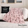 Juicy Couture - Throw Blanket | Crown Royal | Plush and Cozy | Decorative Blankets for Sofas, Chairs and Beds| Luxurious and Soft | Chic Home Decor | Measures 50" x 70" | Blush/Grey-3