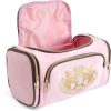 Juicy Couture Pink Makeup Bag Cosmetics Organizer Travel Essentials Duffel Velour Gold Terrier Dog Rhinestone Crown makeup bag with