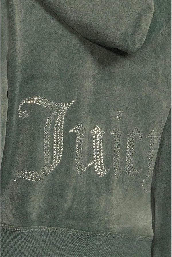 Juicy Couture womens Solid Classic Juicy Hoodie With Back Bling-3