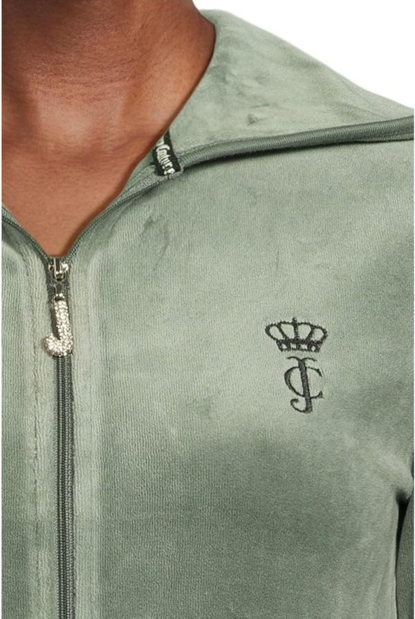 Juicy Couture womens Heritage Rib Trim Kangaroo Pocket Track With Back-3