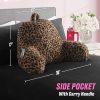 Juicy Couture Faux Fur Leopard Backrest Pillow - 30"x17" Supportive Bed Rest Pillow for Reading, Gaming, or Relaxing juicy beauty