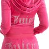 Juicy Couture womens C Solid Classic Juicy Hoodie With Back Bling juicy made