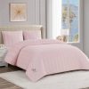 Juicy Couture Jenny Velour Striped Jacquard Queen/Full Size Duvet Cover Bedding Set Ensemble - Pink 3 Piece Set-4