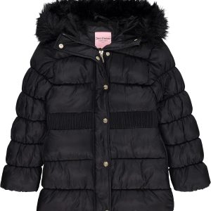 Juicy Couture Girls Coat, Faux Fur Hooded Winter Jacket, Warm Padded Parka Hoodie, Kids Heavyweight Winter Coat couture mini clutch